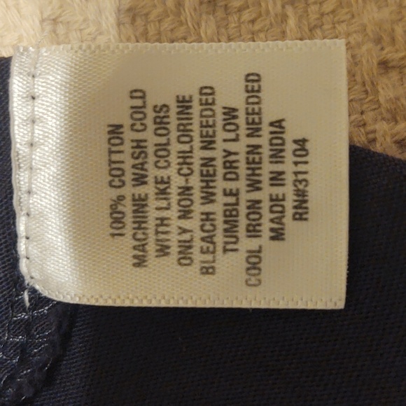 Crown & Ivy Women's Navy Blouse with Eyelet 3/4 Sleeves - Picture 4 of 9